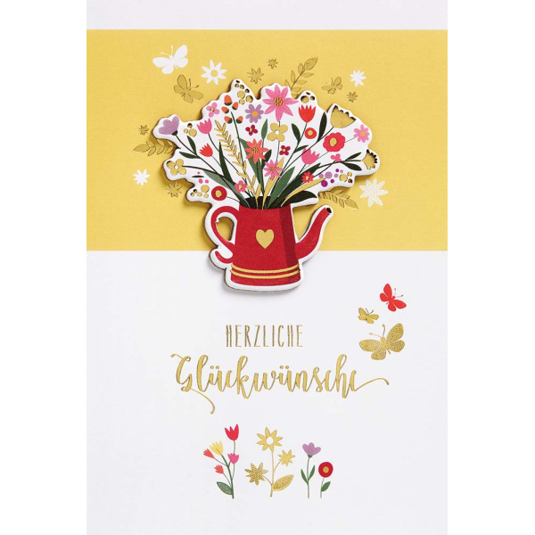 Allgemeine Wünsche Feelings unverpackte Glückwunschkarte mit Umschlag Blumen Herzlichen Glückwunsch