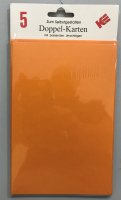 Bastelkarten in orange - Doppel-Karten orange zum selbstgestalten im Format 11,5 x 17 cm mit passenden Umschlägen - 5 Karten pro Packung