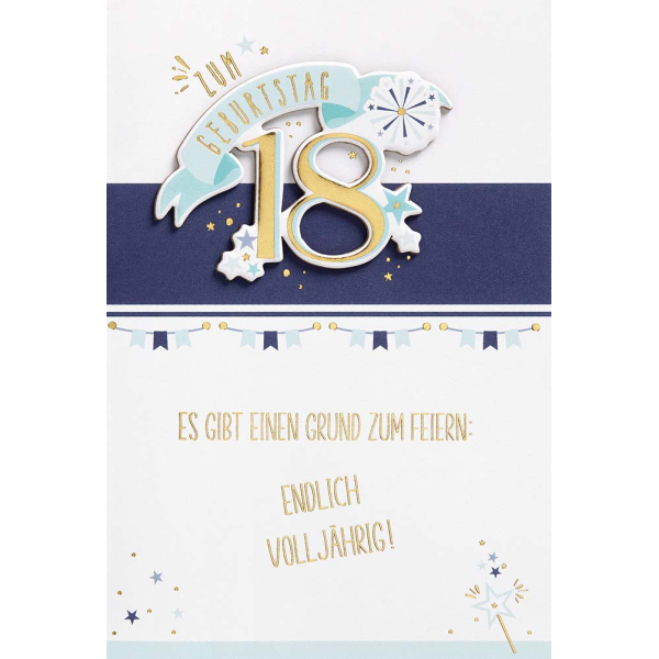 18. Geburtstag FEELINGS Collection unverpackte Glückwunschkarte mit Umschlag 18 Collage Volljährig