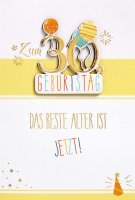 30. Geburtstag - FEELINGS COLLECTION Karte mit Umschlag...