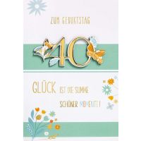 40. Geburtstag FEELINGS COLLECTION unverpackte Karte mit...