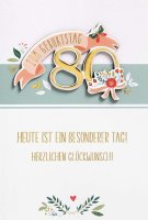 80. Geburtstag - FEELINGS COLLECTION Karte mit Umschlag...