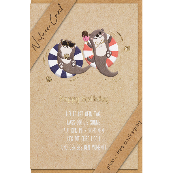 Geburtstag - Nature Card HANDMADE Karte mit Umschlag Otter