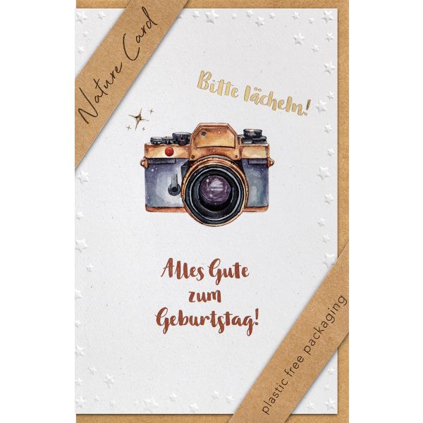 Geburtstag - Nature Card HANDMADE Karte mit Umschlag Kamera