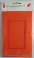 Passepartoutkarten orange - eckig - im Format 11,5 x 17 cm mit passenden Umschlägen - 5 Karten pro Packung