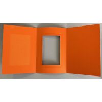 Passepartoutkarten orange - eckig - im Format 11,5 x 17 cm mit passenden Umschlägen - 5 Karten pro Packung