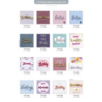 Lettering-Sortiment - 192 Glückwunschkarten mit Umschlägen - 64 Dekore - 4 Kartenformate - Bundle UVP: € 670,08