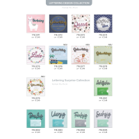 Lettering-Sortiment - 192 Glückwunschkarten mit Umschlägen - 64 Dekore - 4 Kartenformate - Bundle UVP: € 670,08