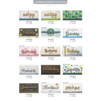 Lettering-Sortiment - 192 Glückwunschkarten mit Umschlägen - 64 Dekore - 4 Kartenformate - Bundle UVP: € 670,08