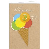 3. Geburtstag - Glückwunschkarte mit Umschlag -...