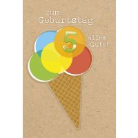 5. Geburtstag - Glückwunschkarte mit Umschlag -...