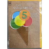 5. Geburtstag - Glückwunschkarte mit Umschlag -...