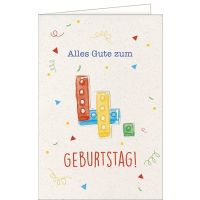 4. Geburtstag - Glückwunschkarte mit Umschlag - Lego...