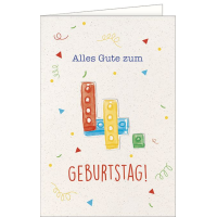 4. Geburtstag - Glückwunschkarte mit Umschlag - Lego...
