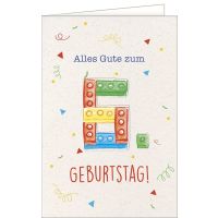 6. Geburtstag - Glückwunschkarte mit Umschlag - Lego...