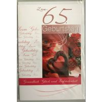 65. Geburtstag - Glückwunschkarte mit Umschlag -...