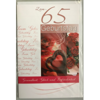 65. Geburtstag - Glückwunschkarte mit Umschlag -...