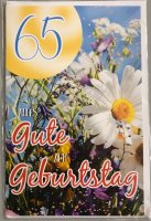 65. Geburtstag - Glückwunschkarte mit Umschlag -...