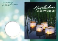 Geburtstag - Flashlight - Soundkarte Musikkarte mit Umschlag A5 Format - See Laternen