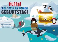 Kindergeburtstag - Flashlight - Soundkarte Musikkarte mit Umschlag A5 Format - Geburtstag Pirat