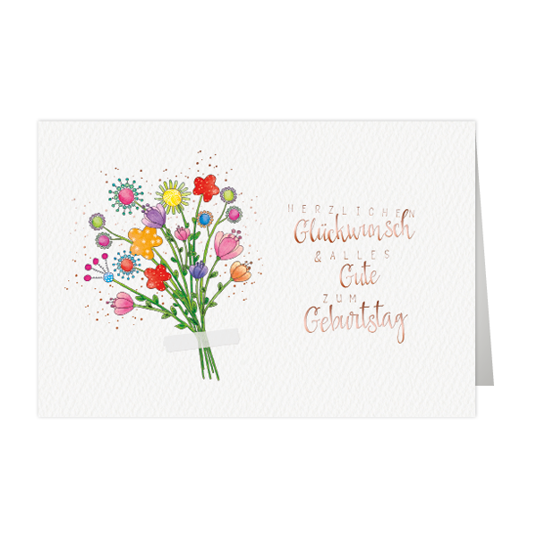Geburtstag Botanisch - Glückwunschkarte mit Umschlag - Herzlichen Glückwunsch & Alles Gute zum Geburtsta
