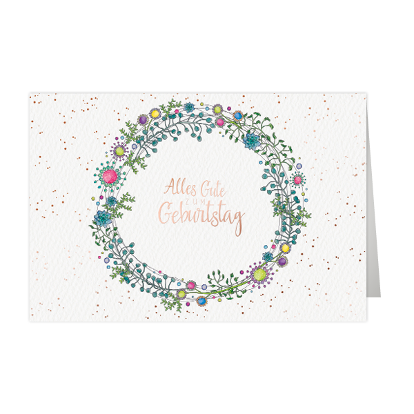 Geburtstag Botanisch - Glückwunschkarte mit Umschlag - Alles Gute zum Geburtstag