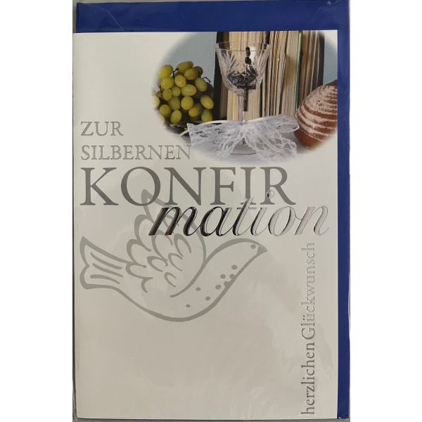 Konfirmation - Silberne Konfirmation (25 Jahre) - Glückwunschkarte mit Briefumschlag