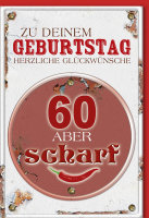 A - 57GD560 - Zahlengeburtstag - 60. Geburtstag - Humorkarte zum Geburtstag - Grußkarte aus der Serie Bierdeckel - Doppelkarte mit Briefumschlag