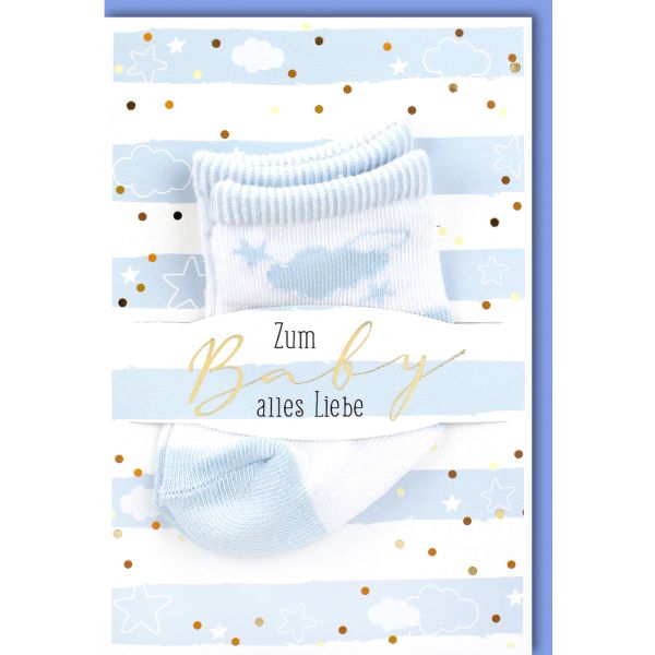 Zur Geburt Freudiges Ereignis Karte mit Umschlag mit Söckchen
