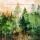 Herbst Servietten Cocktail 25x25 cm 3-lagig 20 Servietten Evergreen trees Waldlandschaft