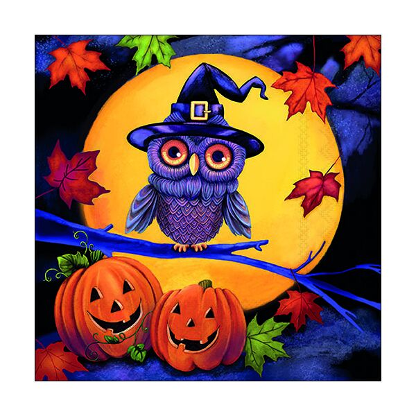 Halloween Servietten 33x33 cm 3-lagig 20 Servietten Eule Halloween owl