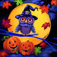 Halloween Servietten 33x33 cm 3-lagig 20 Servietten Eule...