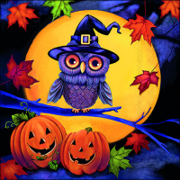 Halloween Servietten 33x33 cm 3-lagig 20 Servietten Eule...