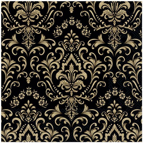 A Servietten 33x33 cm 3-lagig 20 Servietten Baroque ornament black