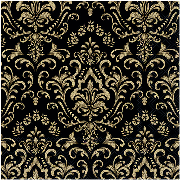 A Servietten 33x33 cm 3-lagig 20 Servietten Baroque ornament black