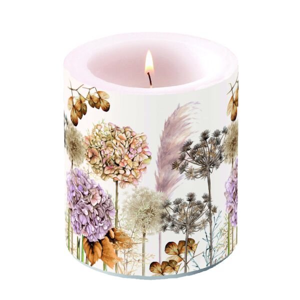 A-2026 Kerze medium Ø 10 cm x 10 cm Dried flowers
