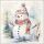 Weihnachten Cocktail Servietten 25x25 cm 3-lagig 20 Servietten Snowman in nature Schneemann