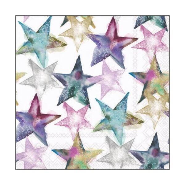 Weihnachten Cocktail Servietten 25x25 cm 3-lagig 20 Servietten Watercolour stars