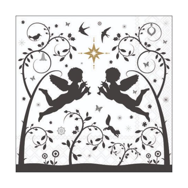 Weihnachten Cocktail Servietten 25x25 cm 3-lagig 20 Servietten Flying angels