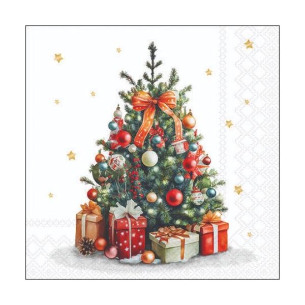 Weihnachten Cocktail Servietten 25x25 cm 3-lagig 20 Servietten Decorated Christmas tree Tannenbaum