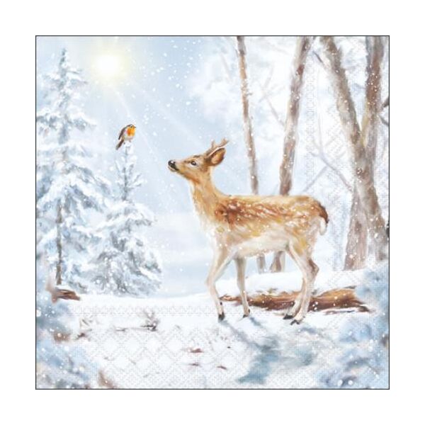 Weihnachten Cocktail Servietten 25x25 cm 3-lagig 20 Servietten Meeting in winterworld