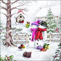 A Weihnachten Servietten 33x33 cm 20 Servietten Snowmen...