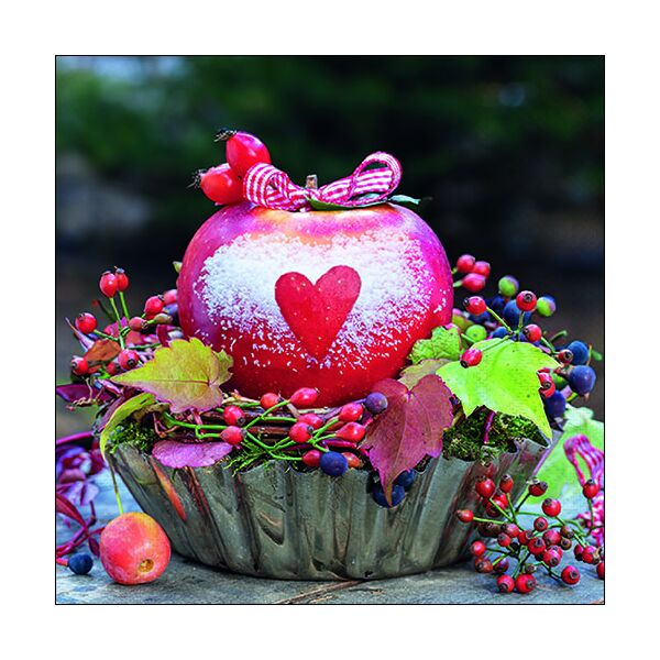 Weihnachten Servietten 33x33 cm 3-lagig 20 Servietten Snow dusted apple Schneebedeckter Apfel