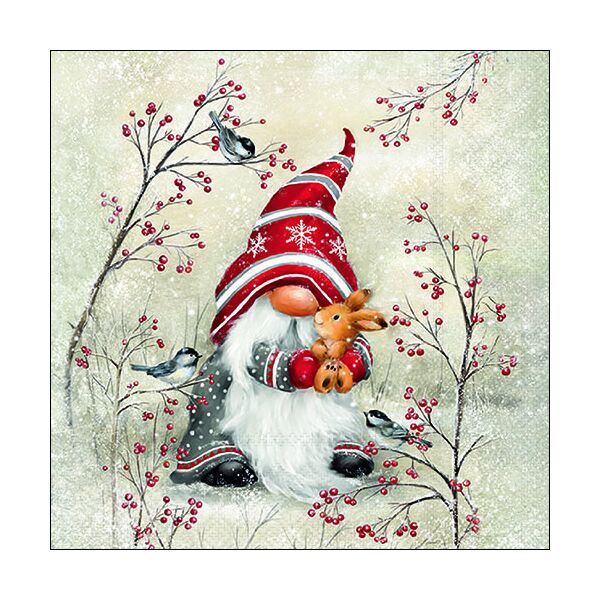 Weihnachten Servietten 33x33 cm 20 Servietten Dwarf hug Weihnachtswichtel