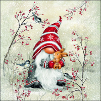 Weihnachten Servietten 33x33 cm 20 Servietten Dwarf hug...