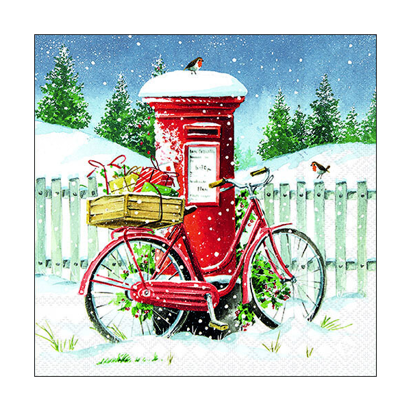 Weihnachten Servietten 33x33 cm 3-lagig 20 Servietten Delivery bike