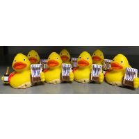 Sylt CityDuck® Quietscheente Badeente Strandkorb Champagner ca. 8 cm gross