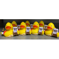 Sylt CityDuck® Quietscheente Badeente Strandkorb Champagner ca. 8 cm gross