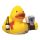 Sylt CityDuck® Quietscheente Badeente Strandkorb Champagner ca. 8 cm gross