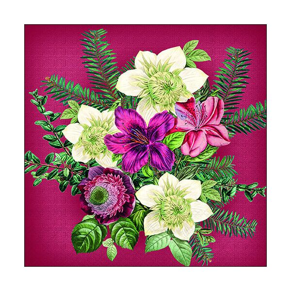 A Weihnachten Servietten 33x33 cm 3-lagig 20 Servietten Azalea and helleborus red